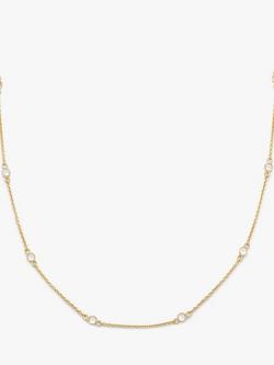Leah Alexandra Floatesse Cubic Zirconia Chain Necklace, Gold/Clear, Gold/Clear