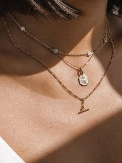 Leah Alexandra Floatesse Cubic Zirconia Chain Necklace, Gold/Clear - view 2, Gold/Clear