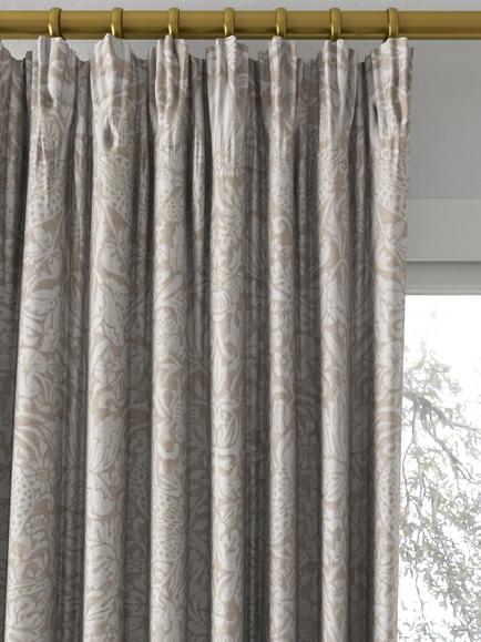 Morris & Co. Pure Strawberry Thief Made to Measure Curtains or Roman Blind, Flax - view 2, Flax