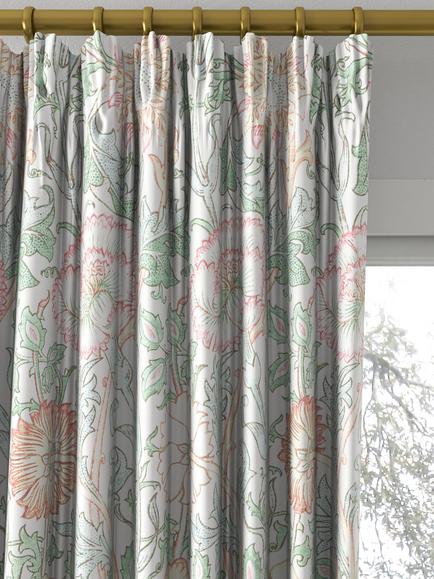 Morris & Co. Pink and Rose Made to Measure Curtains or Roman Blind, Eggshell/Rose - view 2, Eggshell/Rose