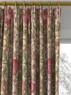 Morris & Co. Pink and Rose Made to Measure Curtains or Roman Blind, Manilla/Wine - view 2, Manilla/Wine