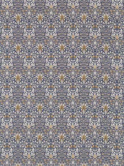 Morris & Co. Snakeshead Made to Measure Curtains or Roman Blind, Indigo/Hemp, Indigo/Hemp