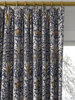 Morris & Co. Snakeshead Made to Measure Curtains or Roman Blind, Indigo/Hemp - view 2, Indigo/Hemp
