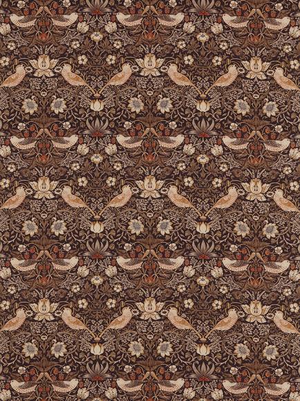 Morris & Co. Strawberry Thief Made to Measure Curtains or Roman Blind, Grape/Gold, Grape/Gold