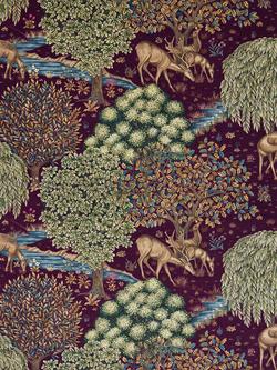 Morris & Co. The Brook Tapestry Made to Measure Curtains or Roman Blind, Tapestry Red, Tapestry Red