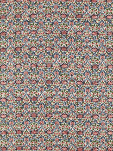 Morris & Co. Little Chintz Made to Measure Curtains or Roman Blind, Indigo/Carmine, Indigo/Carmine