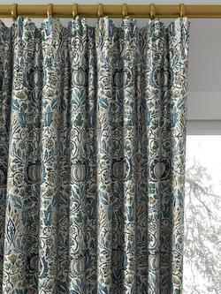 Morris & Co. Little Chintz Made to Measure Curtains or Roman Blind, Blue/Fennel - view 2, Blue/Fennel