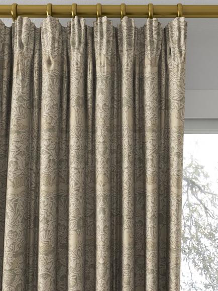 Morris & Co. Bird Weave Made to Measure Curtains or Roman Blind, Mineral - view 2, Mineral