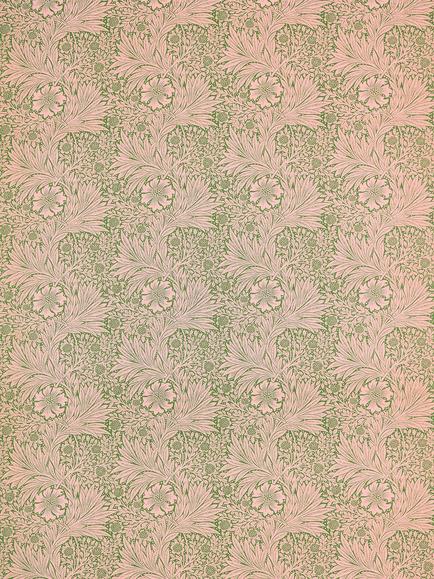 Morris & Co. Ben Pentreath Marigold Made to Measure Curtains or Roman Blind, Olive/Pink, Olive/Pink