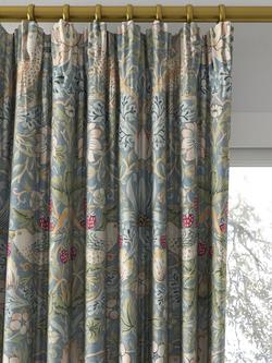 Morris & Co. Strawberry Thief Made to Measure Curtains or Roman Blind, Slate/Vellum - view 2, Slate/Vellum