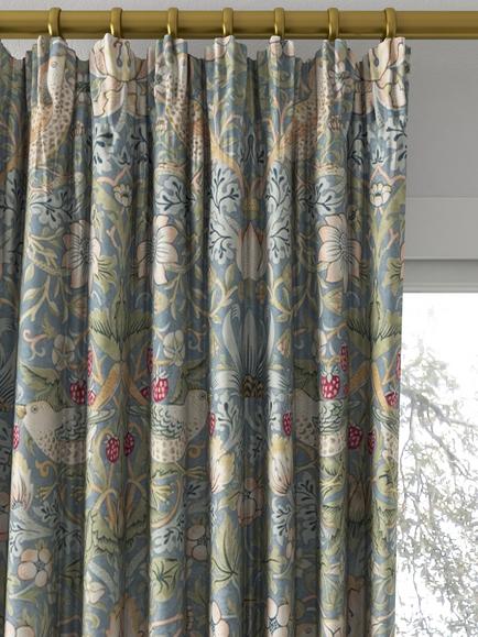 Morris & Co. Strawberry Thief Made to Measure Curtains or Roman Blind, Slate/Vellum - view 2, Slate/Vellum