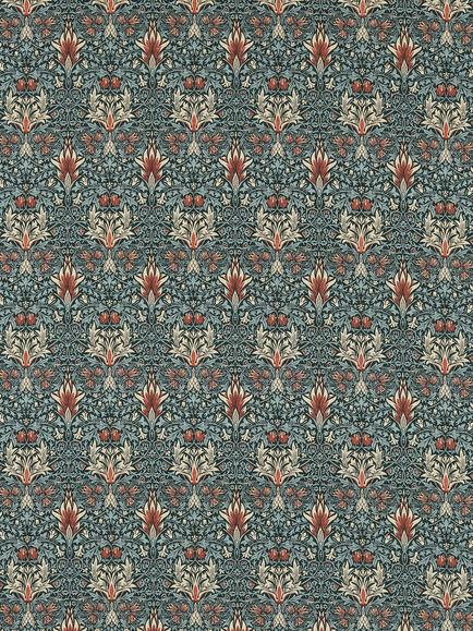 Morris & Co. Snakeshead Made to Measure Curtains or Roman Blind, Thistle/Russett, Thistle/Russett