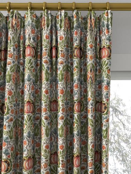 Morris & Co. Little Chintz Made to Measure Curtains or Roman Blind, Olive/Ochre - view 2, Olive/Ochre