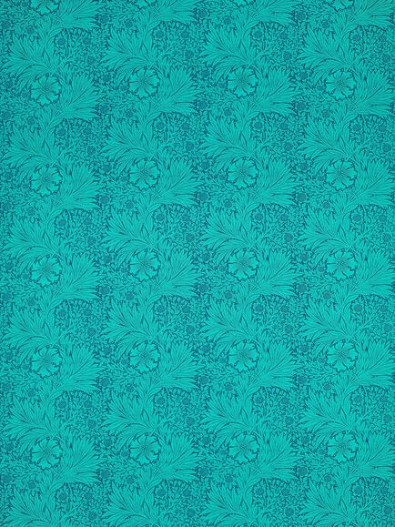 Morris & Co. Ben Pentreath Marigold Made to Measure Curtains or Roman Blind, Navy/Turquoise, Navy/Turquoise