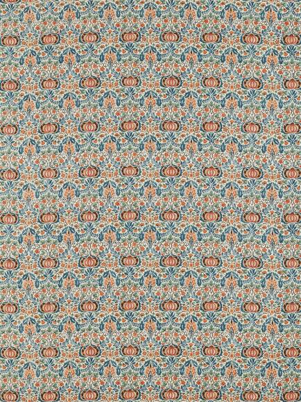 Morris & Co. Little Chintz Made to Measure Curtains or Roman Blind, Teal/Saffron, Teal/Saffron