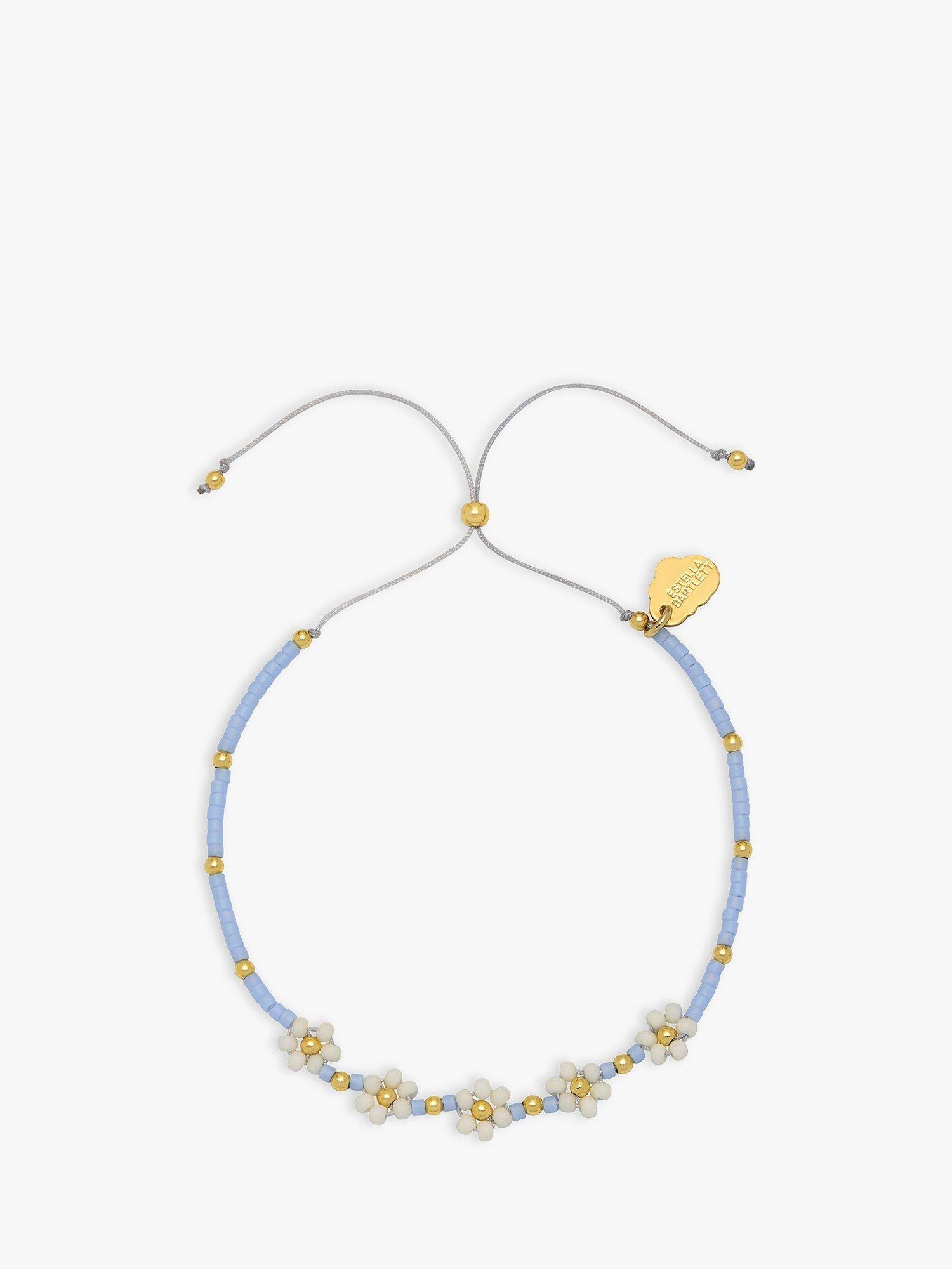 Estella Bartlett Beaded Daisy Bracelet, Blue/Gold
