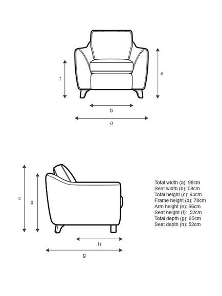 G Plan Vintage The Sixty Eight Armchair - view 2, Easy Clean Plush Slate