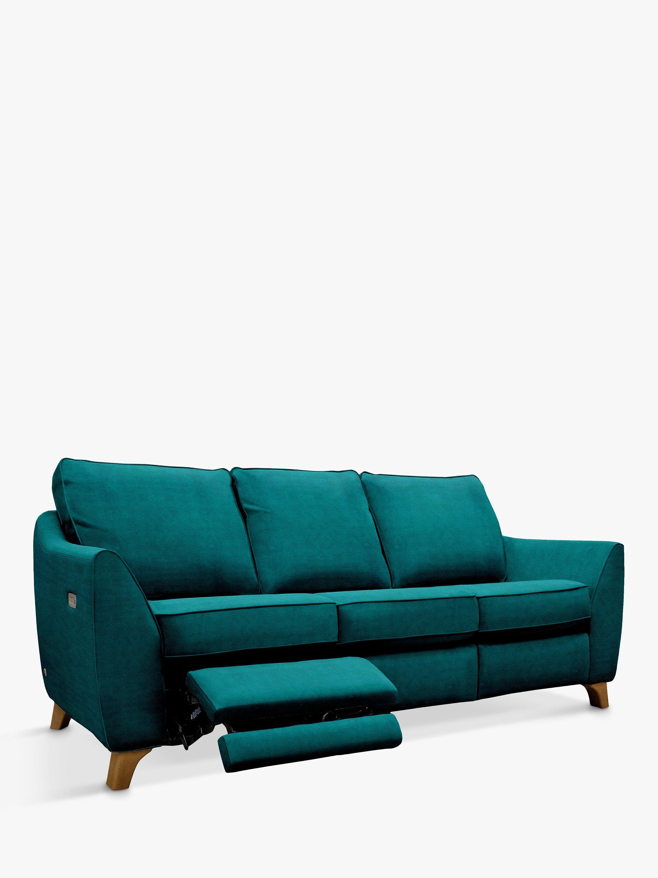 The Sixty Eight Range, G Plan Vintage The Sixty Eight LHF Large 3 Seater Sofa with Footrest Mechanism, Plush Mallard
