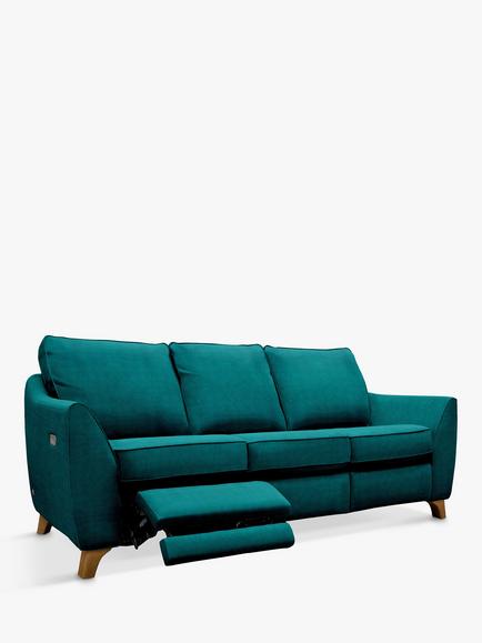 G Plan Vintage The Sixty Eight LHF Large 3 Seater Sofa with Footrest Mechanism, Easy Clean Plush Mallard