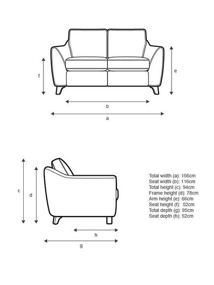 G Plan Vintage The Sixty Eight Small 2 Seater Sofa - view 2, Easy Clean Plush Indigo