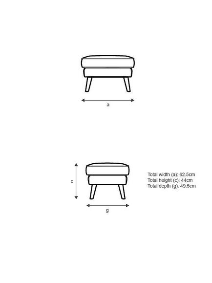 G Plan Vintage The Sixty Five Footstool - view 2, Easy Clean Plush Indigo
