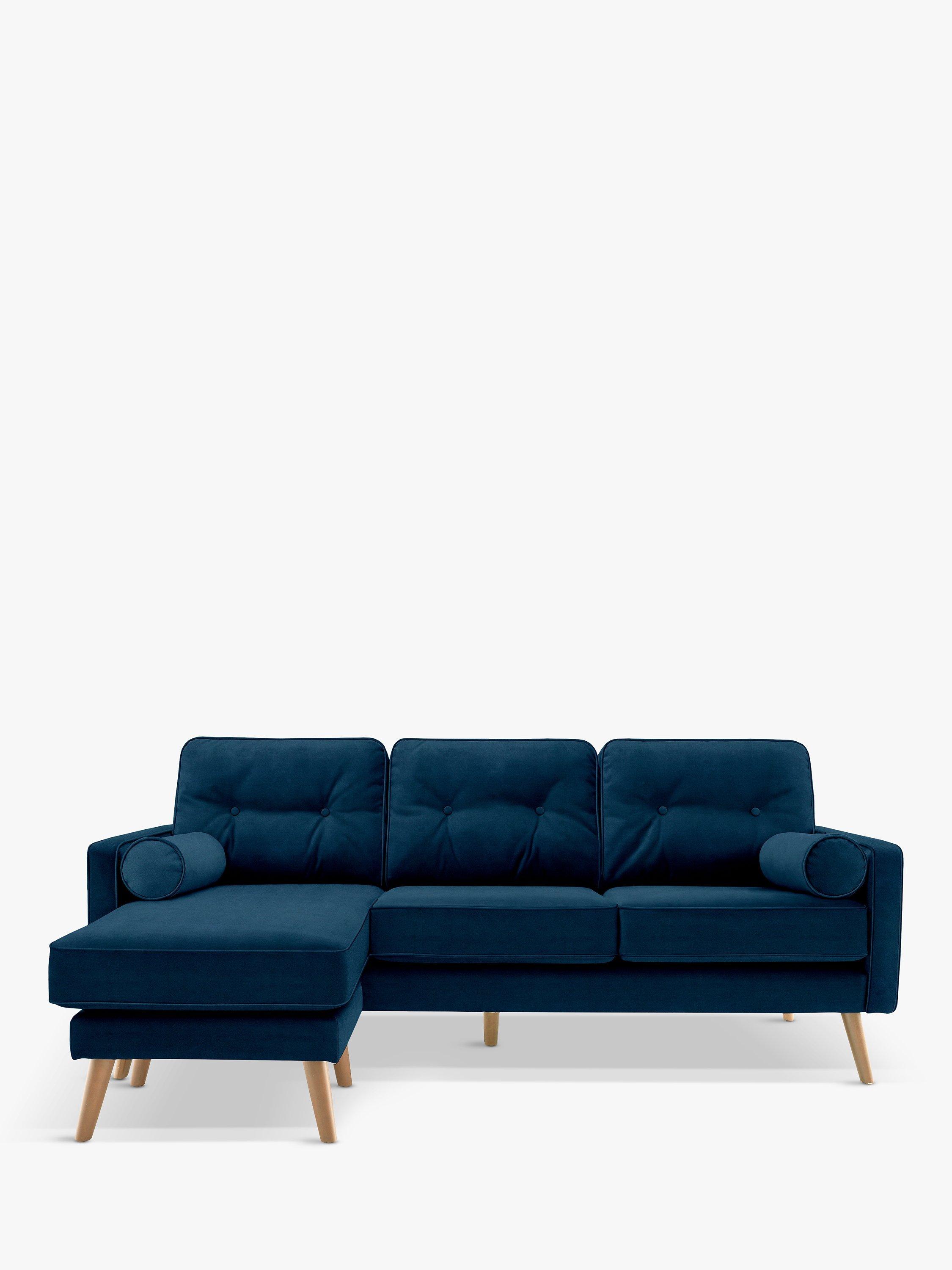 The Sixty Five Range, G Plan Vintage The Sixty Five LHF Large 3 Seater Chaise End Sofa, Plush Indigo