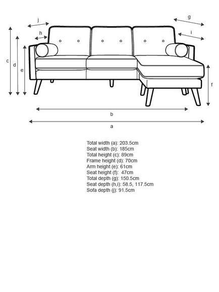 G Plan Vintage The Sixty Five LHF Large 3 Seater Chaise End Sofa - view 2, Easy Clean Plush Indigo