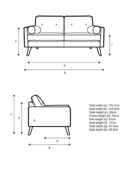 G Plan Vintage The Sixty Five Medium 2 Seater Sofa - view 2, Easy Clean Plush Indigo