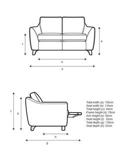 G Plan Vintage The Sixty Eight LHF Small 2 Seater Sofa with Single Footrest Mechanism - view 2, Plush Turmeric