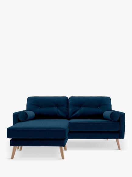 G Plan Vintage The Sixty Five LHF Medium 2 Seater Chaise End Sofa, Easy Clean Plush Indigo