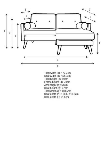 G Plan Vintage The Sixty Five LHF Medium 2 Seater Chaise End Sofa - view 2, Easy Clean Plush Indigo
