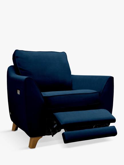 G Plan Vintage The Sixty Eight Armchair with Footrest Mechanism, Easy Clean Plush Indigo