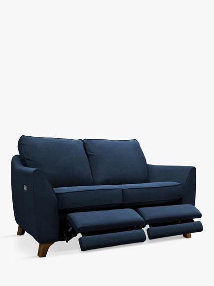 G Plan Vintage The Sixty Eight Small 2 Seater Sofa with Double Footrest Mechanism, Easy Clean Plush Indigo