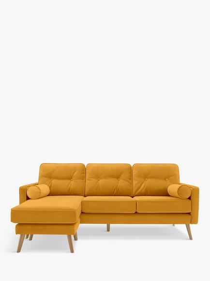 G Plan Vintage The Sixty Five LHF Large 3 Seater Chaise End Sofa, Easy Clean Plush Turmeric