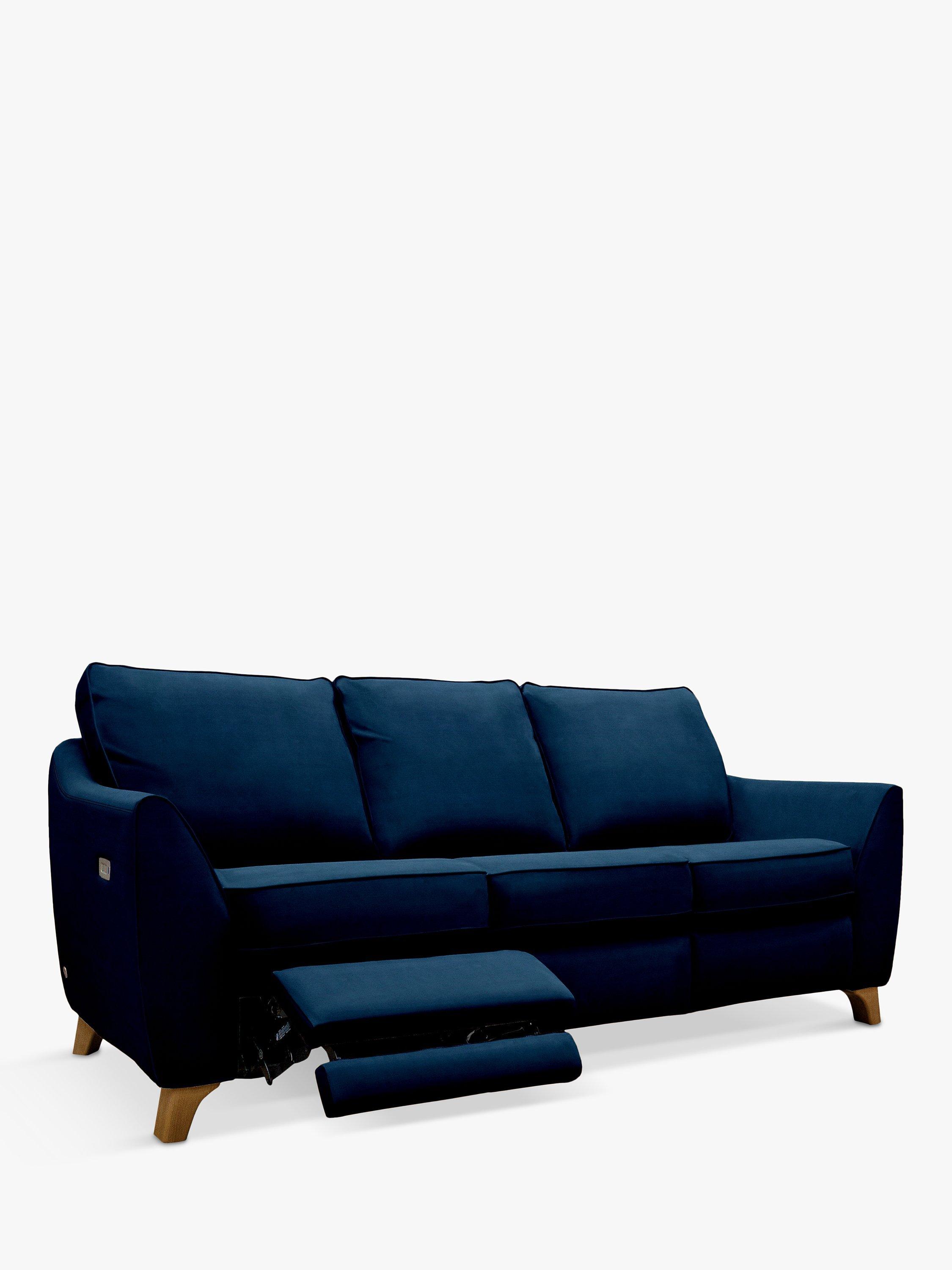The Sixty Eight Range, G Plan Vintage The Sixty Eight LHF Large 3 Seater Sofa with Footrest Mechanism, Plush Indigo