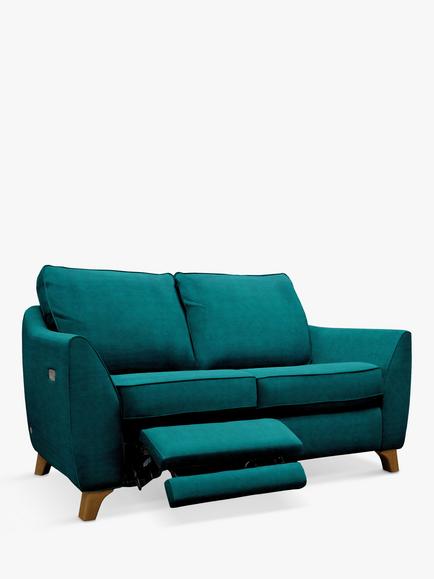 G Plan Vintage The Sixty Eight LHF Small 2 Seater Sofa with Single Footrest Mechanism, Easy Clean Plush Mallard