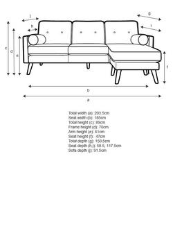 G Plan Vintage The Sixty Five LHF Large 3 Seater Chaise End Sofa - view 2, Plush Turmeric