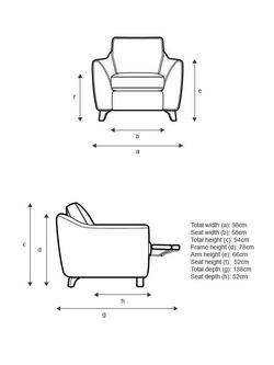 G Plan Vintage The Sixty Eight Armchair with Footrest Mechanism - view 2, Plush Indigo