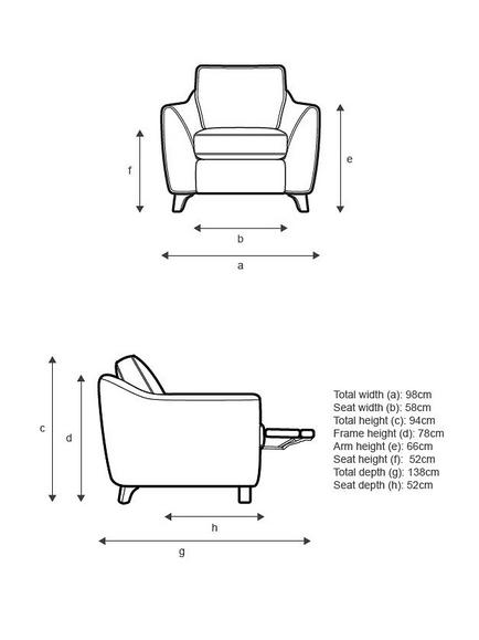 G Plan Vintage The Sixty Eight Armchair with Footrest Mechanism - view 2, Easy Clean Plush Indigo