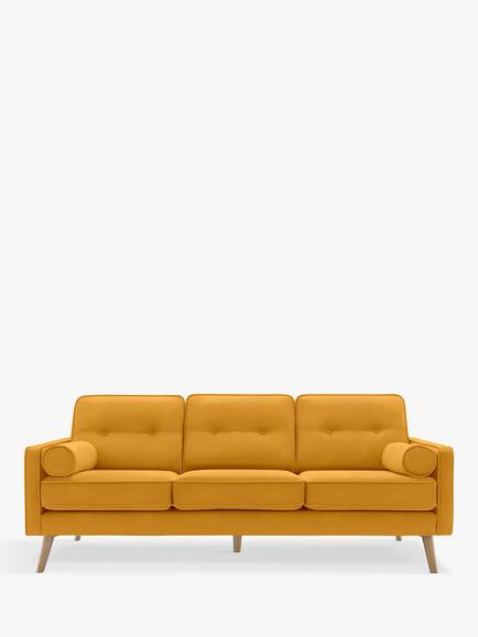 G Plan Vintage The Sixty Five Large 3 Seater Sofa, Easy Clean Plush Turmeric