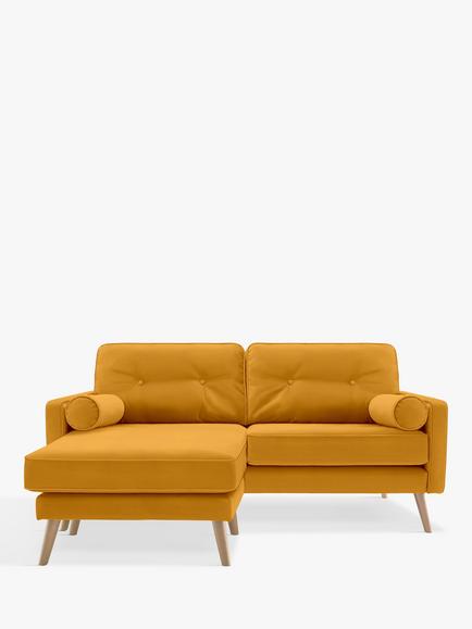 G Plan Vintage The Sixty Five LHF Medium 2 Seater Chaise End Sofa, Easy Clean Plush Turmeric