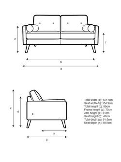G Plan Vintage The Sixty Five Medium 2 Seater Sofa - view 2, Plush Turmeric