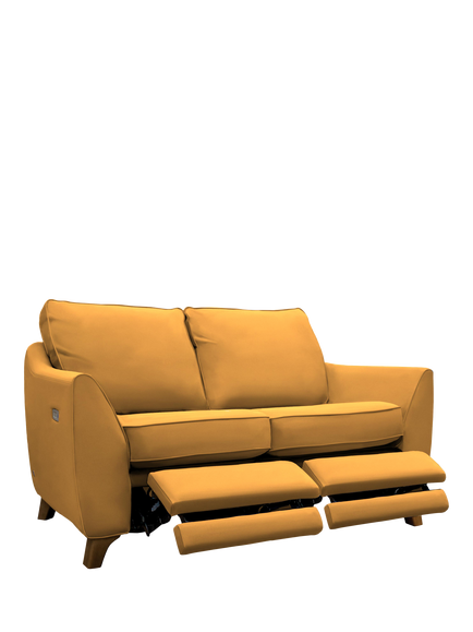 G Plan Vintage The Sixty Eight Small 2 Seater Sofa with Double Footrest Mechanism, Easy Clean Plush Turmeric