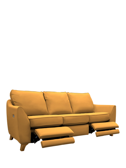 G Plan Vintage The Sixty Eight Large 3 Seater Sofa with Double Footrest Mechanism, Easy Clean Plush Turmeric