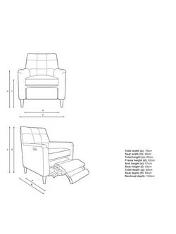 Parker Knoll Mid-Century Motion Armchair, Dark Leg - view 2, Plush Navy