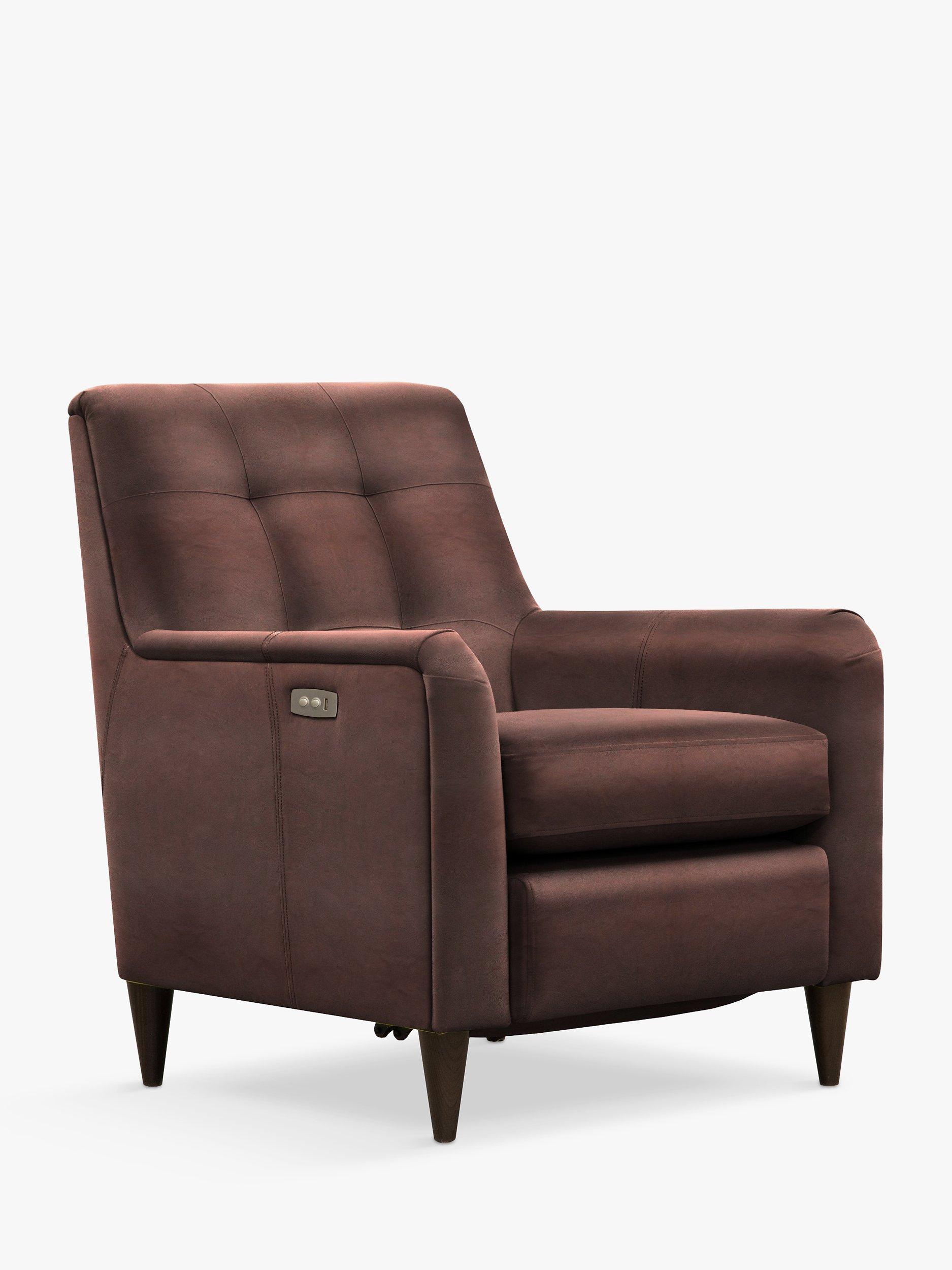 Mid-Century Range, Parker Knoll Mid-Century Button Back Motion Leather Armchair, Dark Leg, Dallas