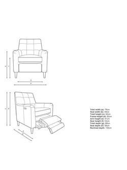 Parker Knoll Mid-Century Button Back Motion Leather Armchair, Dark Leg - view 2, Dallas