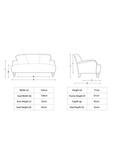 Tetrad Cosy Club Lewis Petite 2 Seater Sofa, Light Leg