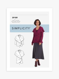 Simplicity Misses' Knit Wrap Jacket, S9189, A, 