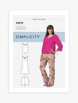Simplicity Misses' Sleepwear, S9219, A, 